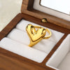 Wholesale Jewelry Casual Heart Shape 304 Stainless Steel 18K Gold Plated Plating Rings