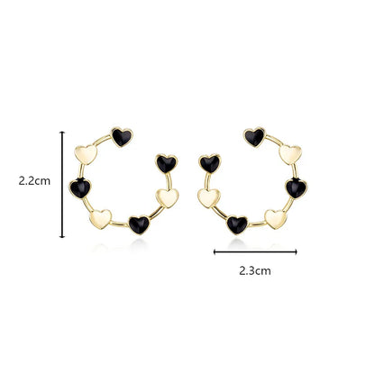 Wholesale Jewelry Casual Heart Shape Alloy 14k Gold Plated Plating Ear Studs