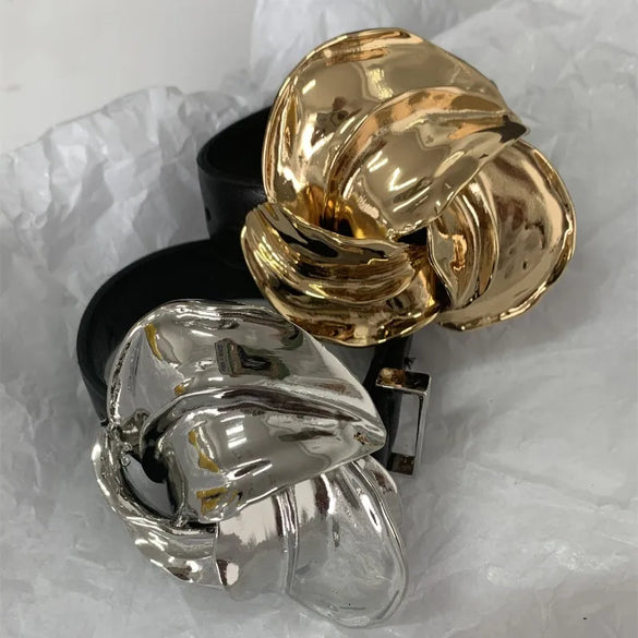 Wholesale Jewelry Casual Hip-Hop Retro Flower Pu Leather Alloy Gold Plated Silver Plated Patchwork Plating Metal Wristband
