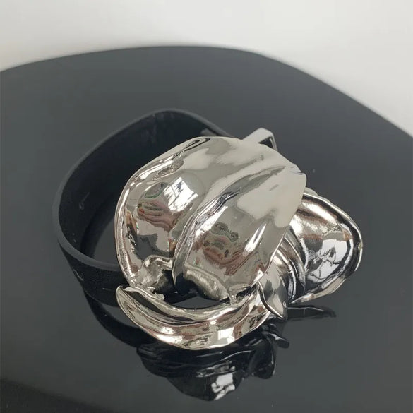 Wholesale Jewelry Casual Hip-Hop Retro Flower Pu Leather Alloy Gold Plated Silver Plated Patchwork Plating Metal Wristband