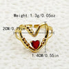 Wholesale Jewelry Casual Korean Style IG Style Heart Shape 304 Stainless Steel Zircon 14K Gold Plated Plating Hollow Out Inlay Open Rings