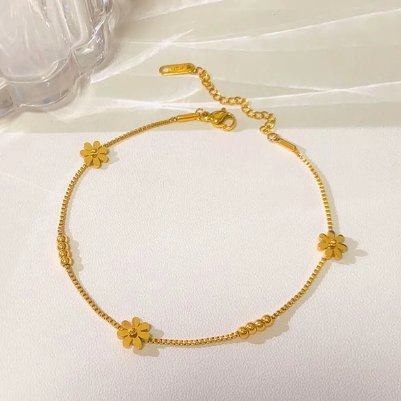 Wholesale Jewelry Casual Lady Simple Style Heart Shape Titanium Steel Gem Inlay Anklet