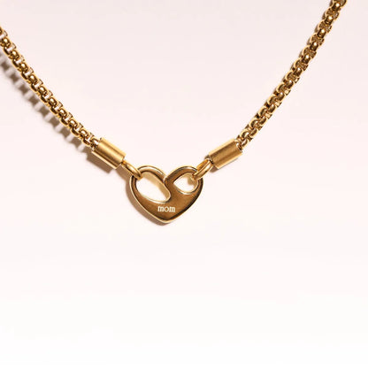 Wholesale Jewelry Casual MAMA Heart Shape 201 Stainless Steel 304 Stainless Steel 18K Gold Plated Necklace