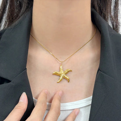 Wholesale Jewelry Casual Marine Style Beach Starfish Bow Knot 304 Stainless Steel 316 Stainless Steel  18K Gold Plated Earrings Necklace