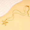 Wholesale Jewelry Casual Marine Style Beach Starfish Bow Knot 304 Stainless Steel 316 Stainless Steel  18K Gold Plated Earrings Necklace