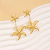 Wholesale Jewelry Casual Marine Style Beach Starfish Bow Knot 304 Stainless Steel 316 Stainless Steel  18K Gold Plated Earrings Necklace