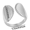 Wholesale Jewelry Casual Marine Style Scallop 304 Stainless Steel 18K Gold Plated Polishing Open Rings