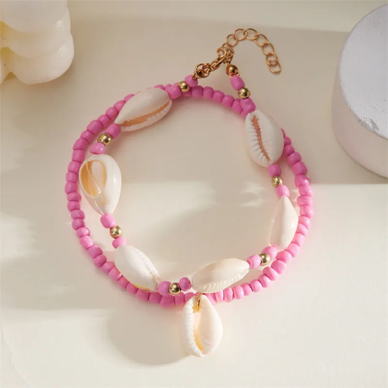 Wholesale Jewelry Casual Marine Style Shell Shell Beaded Anklet