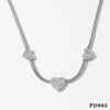 Wholesale Jewelry Casual Modern Style Heart Shape 304 Stainless Steel Zircon 16K Gold Plated White Gold Plated Gold Plated Inlay Bracelets Necklace