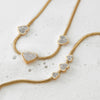 Wholesale Jewelry Casual Modern Style Heart Shape 304 Stainless Steel Zircon 16K Gold Plated White Gold Plated Gold Plated Inlay Bracelets Necklace