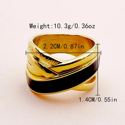 Wholesale Jewelry Casual Modern Style Roman Style Geometric Heart Shape 304 Stainless Steel Zircon 14K Gold Plated Enamel Plating Inlay Rings