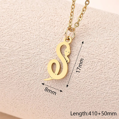 Wholesale Jewelry Casual Modern Style Simple Style Animal Snake Butterfly 304 Stainless Steel Gold Plated Polishing Plating Pendant Necklace