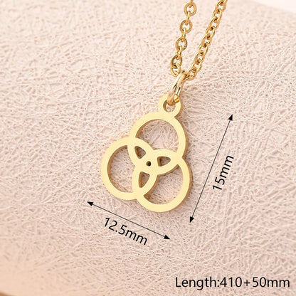 Wholesale Jewelry Casual Modern Style Simple Style Compass Mermaid Snowflake 304 Stainless Steel Gold Plated Polishing Plating Pendant Necklace