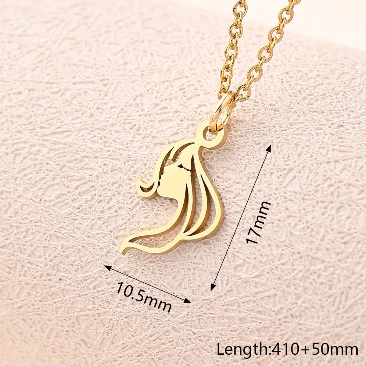 Wholesale Jewelry Casual Modern Style Simple Style Compass Mermaid Snowflake 304 Stainless Steel Gold Plated Polishing Plating Pendant Necklace