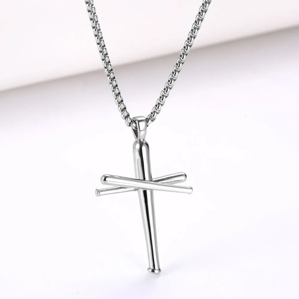 Wholesale Jewelry Casual Modern Style Simple Style Cross 304 Stainless Steel Zircon 18K Gold Plated Polishing Hollow Out Inlay Pendant Necklace