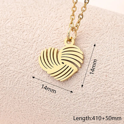 Wholesale Jewelry Casual Modern Style Simple Style Letter Heart Shape Feather 304 Stainless Steel Gold Plated Polishing Plating Pendant Necklace