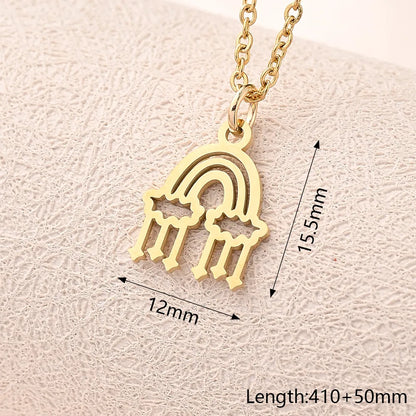 Wholesale Jewelry Casual Modern Style Simple Style Letter Heart Shape Feather 304 Stainless Steel Gold Plated Polishing Plating Pendant Necklace