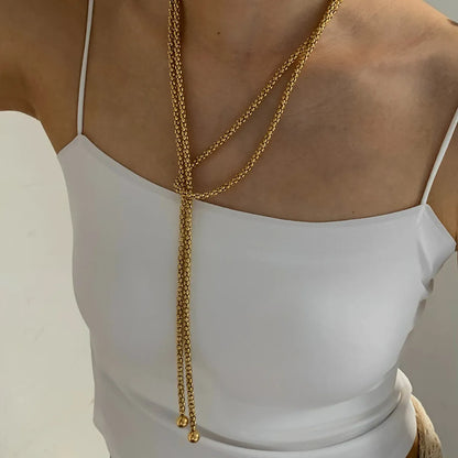 Wholesale Jewelry Casual Modern Style Solid Color 304 Stainless Steel 16K Gold Plated White Gold Plated Gold Plated Plating Necklace