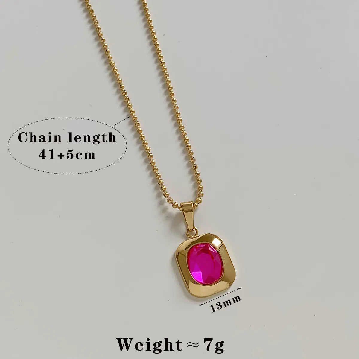 Wholesale Jewelry Casual Modern Style Square Oval 304 Stainless Steel 16K Gold Plated White Gold Plated Gold Plated Plating Pendant Necklace