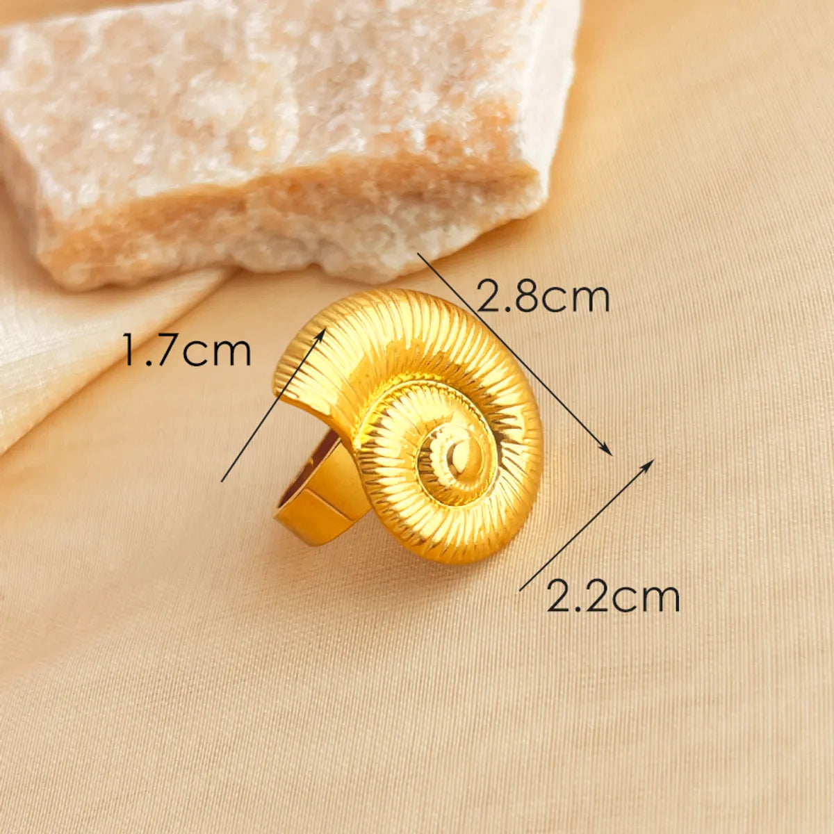 Wholesale Jewelry Casual Retro Conch 304 Stainless Steel 18K Gold Plated Open Rings