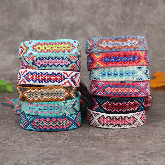 Wholesale Jewelry Casual Retro Rhombus Mixed Materials Handmade Bracelets