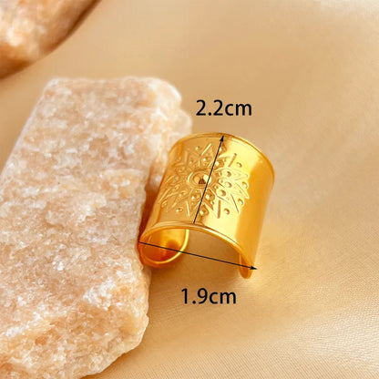 Wholesale Jewelry Casual Retro Simple Style Geometric 304 Stainless Steel 18K Gold Plated Open Rings