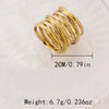 Wholesale Jewelry Casual Roman Style Irregular Lines 304 Stainless Steel 14K Gold Plated Layered Plating Rings