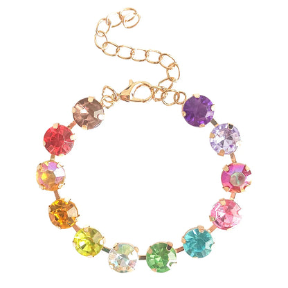 Casual Shiny Geometric Alloy Inlay Artificial Gemstones Women'S Bracelets