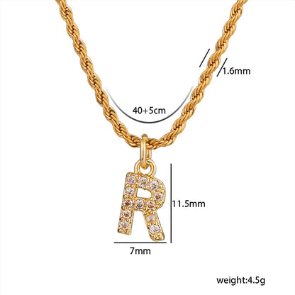 Wholesale Jewelry Casual Shiny Letter 304 Stainless Steel Pendant Necklace