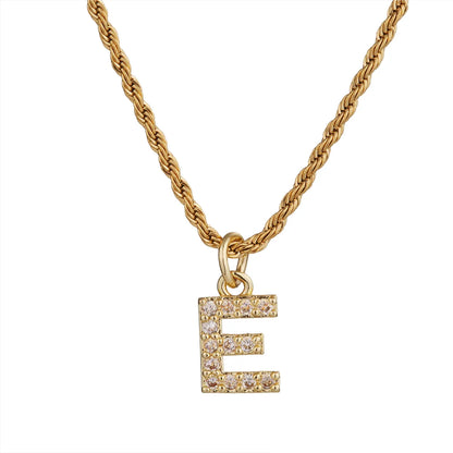 Wholesale Jewelry Casual Shiny Letter 304 Stainless Steel Pendant Necklace