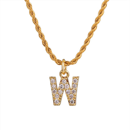 Wholesale Jewelry Casual Shiny Letter 304 Stainless Steel Pendant Necklace