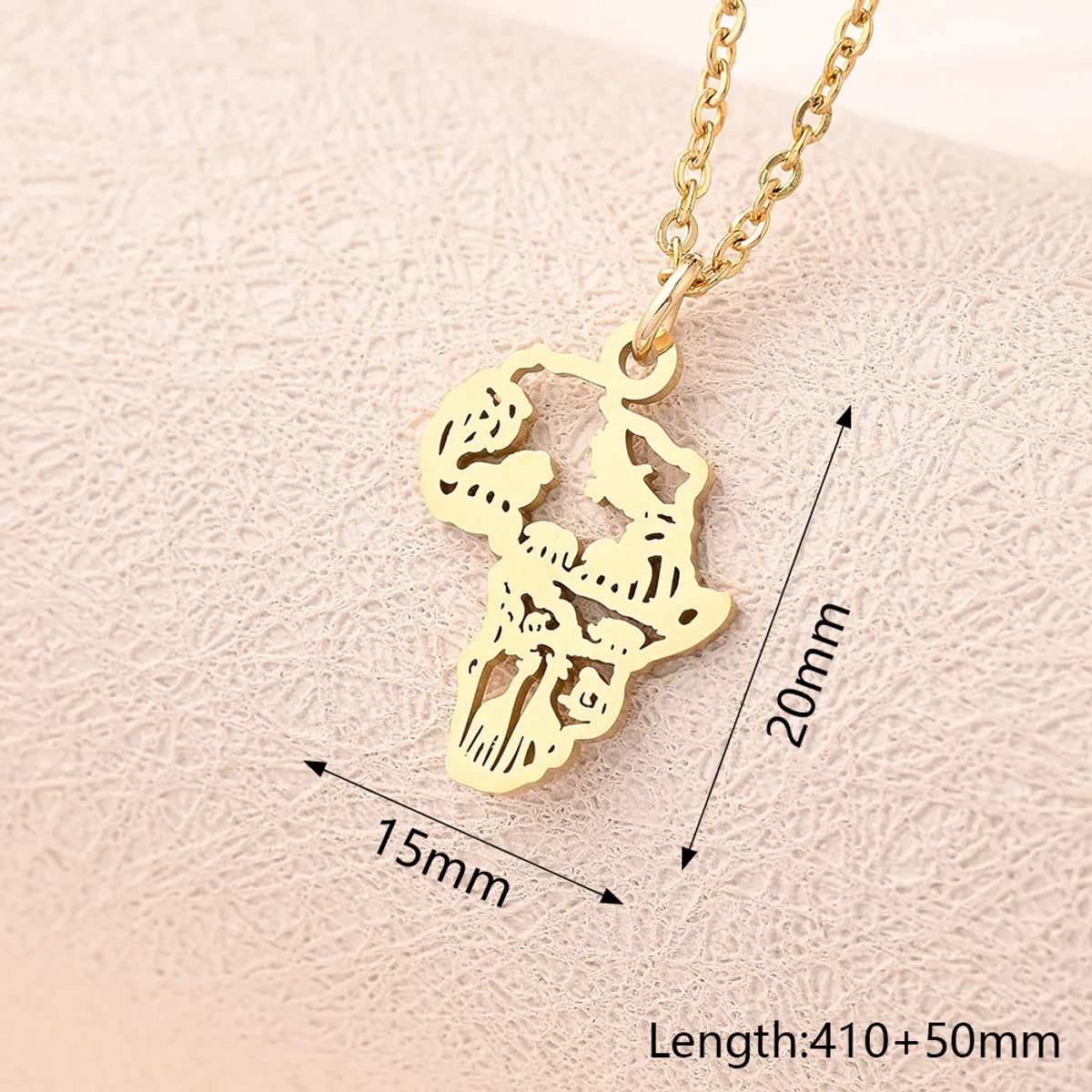 Wholesale Jewelry Casual Simple Style Animal Map Heart Shape 304 Stainless Steel Gold Plated Polishing Necklace