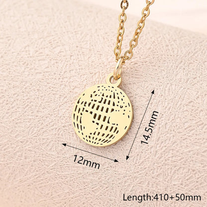 Wholesale Jewelry Casual Simple Style Animal Map Heart Shape 304 Stainless Steel Gold Plated Polishing Necklace