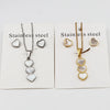 Wholesale Jewelry Casual Simple Style Classic Style Heart Shape 304 Stainless Steel Gold Plated Jewelry Set
