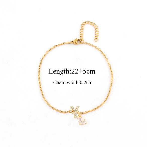 Wholesale Jewelry Casual Simple Style Classic Style Letter 201 Stainless Steel Anklet