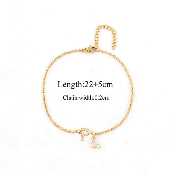 Wholesale Jewelry Casual Simple Style Classic Style Letter 201 Stainless Steel Anklet
