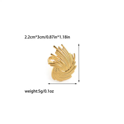 Wholesale Jewelry Casual Simple Style Classic Style Solid Color 304 Stainless Steel 14K Gold Plated Asymmetrical Plating Open Rings