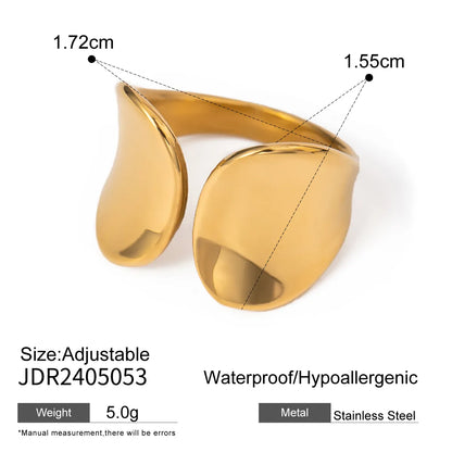 Wholesale Jewelry Casual Simple Style Classic Style Solid Color 316 Stainless Steel  18K Gold Plated Plating Open Rings