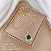 Wholesale Jewelry Casual Simple Style Classic Style Square Titanium Steel Zircon Gold Plated Inlay Earrings Necklace