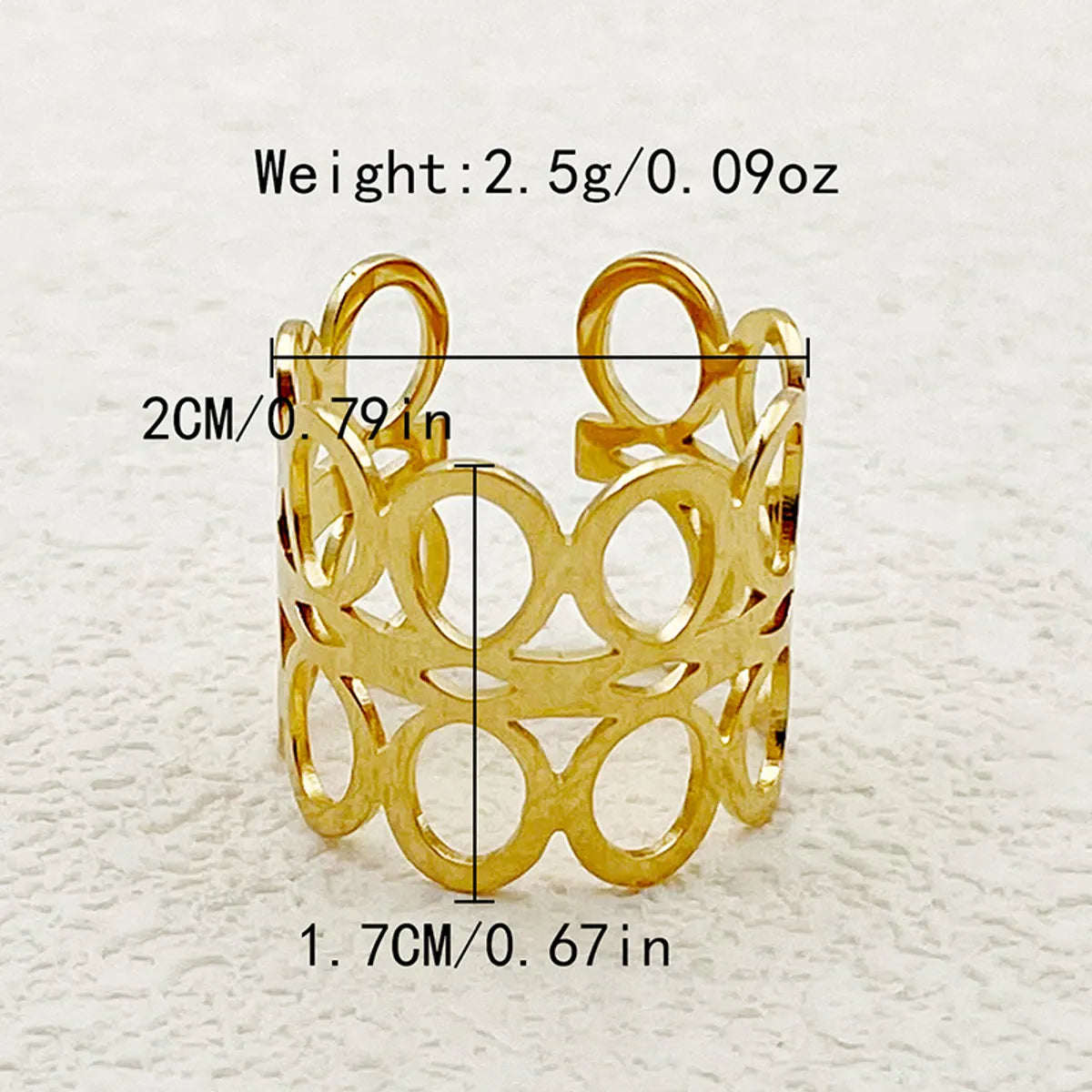 Wholesale Jewelry Casual Simple Style Commute Geometric Lines Flower 304 Stainless Steel 14K Gold Plated Hollow Out Open Rings