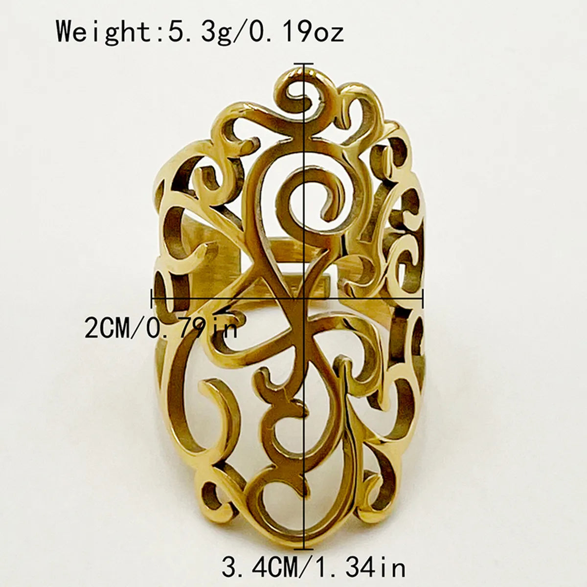 Wholesale Jewelry Casual Simple Style Commute Geometric Lines Flower 304 Stainless Steel 14K Gold Plated Hollow Out Open Rings