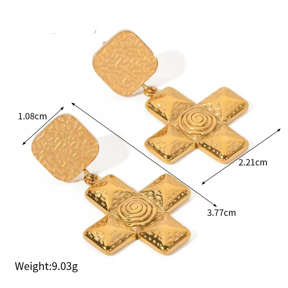 Wholesale Jewelry Casual Simple Style Cross 304 Stainless Steel 18K Gold Plated Polishing Plating Jewelry Set