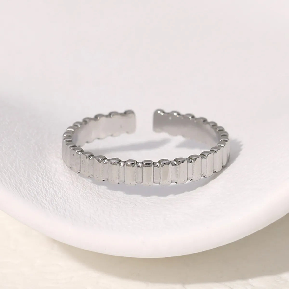 Wholesale Jewelry Casual Simple Style Geometric 304 Stainless Steel Hollow Out Inlay Open Rings