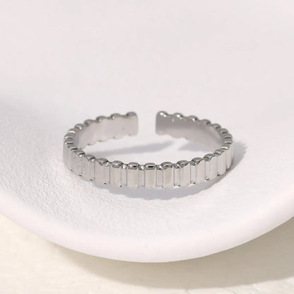 Wholesale Jewelry Casual Simple Style Geometric 304 Stainless Steel Hollow Out Inlay Open Rings