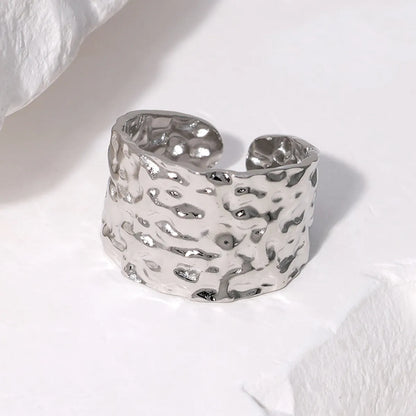 Wholesale Jewelry Casual Simple Style Geometric 304 Stainless Steel Hollow Out Inlay Open Rings