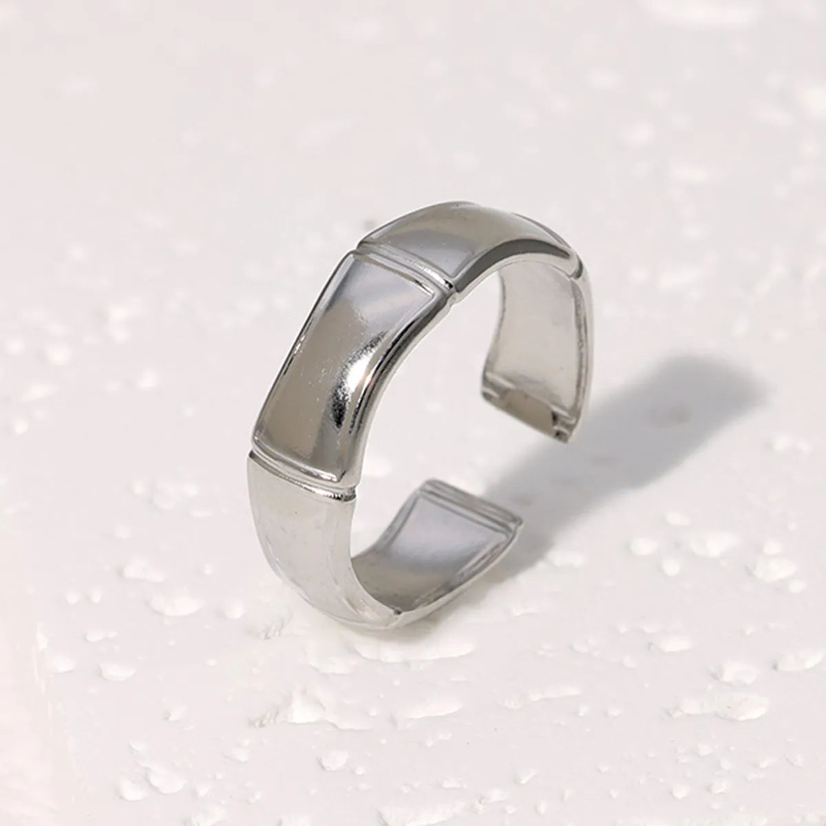 Wholesale Jewelry Casual Simple Style Geometric 304 Stainless Steel Hollow Out Inlay Open Rings