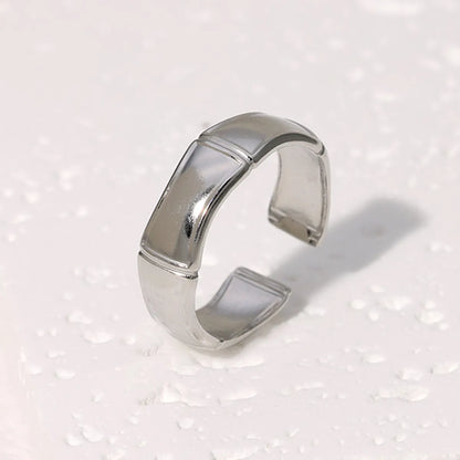 Wholesale Jewelry Casual Simple Style Geometric 304 Stainless Steel Hollow Out Inlay Open Rings