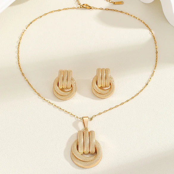 Wholesale Jewelry Casual Simple Style Geometric 304 Stainless Steel Jewelry Set