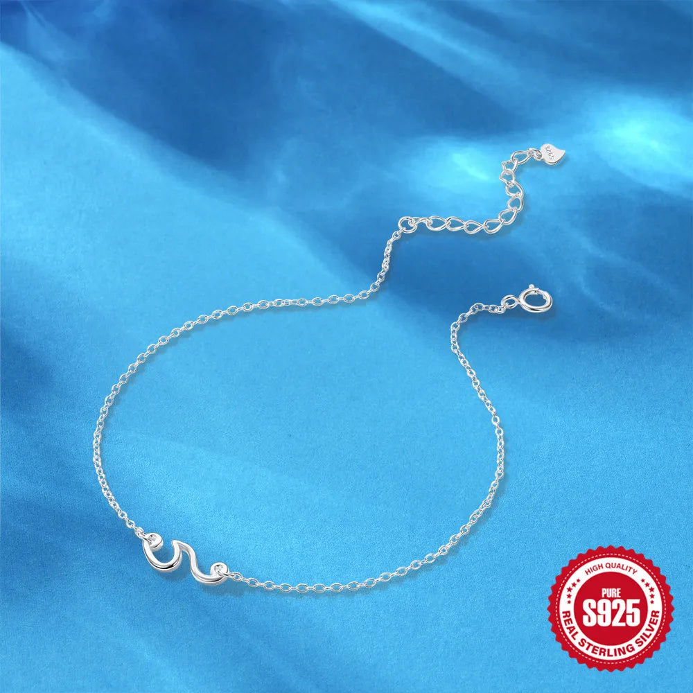 Wholesale Jewelry Casual Simple Style Geometric Sterling Silver Anklet