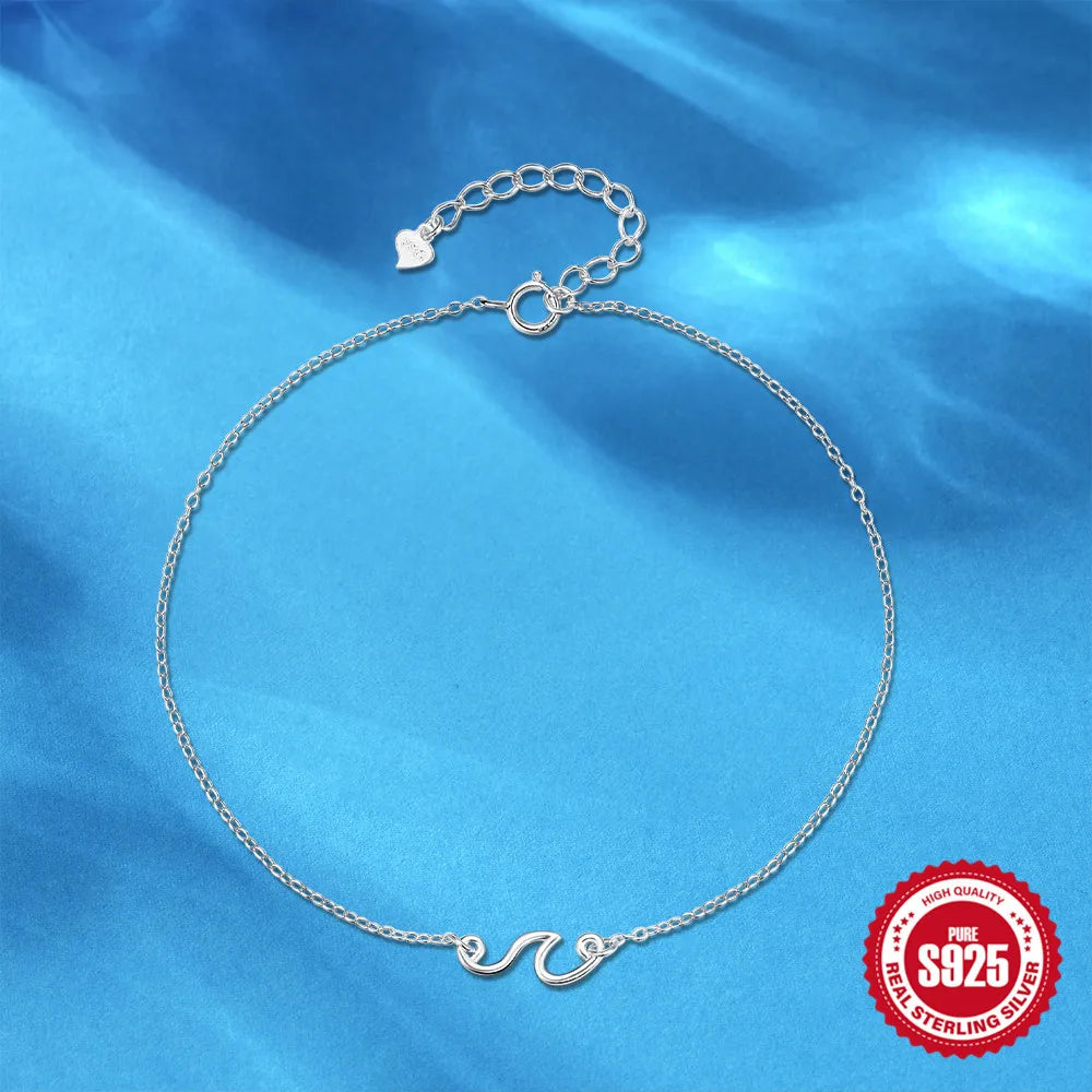 Wholesale Jewelry Casual Simple Style Geometric Sterling Silver Anklet